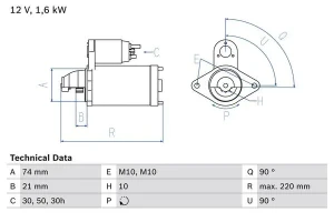 320 Cd BMW 3 E46 Rozrusznik BOSCH