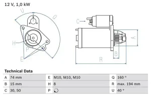 mazda 3 rozrusznik 0 986 023 920 BOSCH