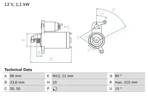 2.0 TFSI AUDI Q5 I Rozrusznik BOSCH
