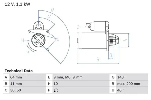 1.4, 1.4 TB ALFA ROMEO GIULIETTA Rozrusznik BOSCH