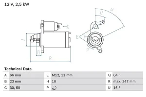 2.0 TDI AUDI A4 B8 Rozrusznik BOSCH