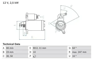 2.0 TDI AUDI A4 B8 Rozrusznik BOSCH