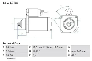 1.6 TDI VW BEETLE Rozrusznik BOSCH