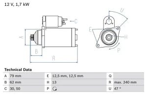 1.2 TSI VW BEETLE Rozrusznik BOSCH