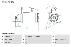 1.2 TSI, 1.0 TSI SEAT TOLEDO IV Rozrusznik BOSCH