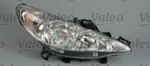 Reflektor lampa prawa z silniczkiem do regulacji z żarówką PEUGEOT 207 VALEO