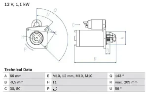 2.0 RENAULT MEGANE II Kombi (KM0/1_) Rozrusznik BOSCH