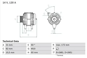 2.4, 2.8 AUDI A6 C5 Alternateur