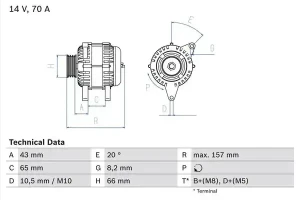 peugeot expert alternator 0 986 038 740 BOSCH