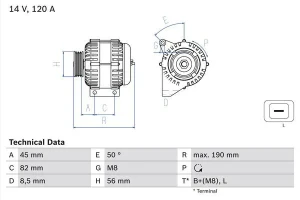 R 2,5, 2.4 T, 2.0 T, 2.4, T5 VOLVO S60 1 Alternator