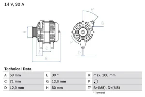 1.6 16V FIAT BRAVA Alternator 90a 80a