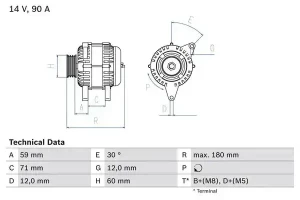 1.6, 1.6 16V FIAT ALBEA Alternator 90a 80a