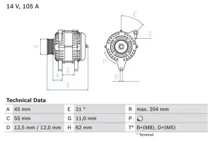 0 986 042 780 BOSCH Alternateur