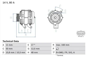 1.4 16V, 1.6 16V FORD FOCUS I Alternator 80a