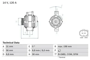 CLK 200 MERCEDES-BENZ CLK A209 Alternator 120a