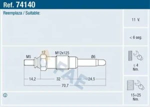 1.8 D, 1.9 TD, 1.9 D CITROËN ZX Świeca żarowa FAE
