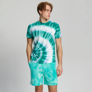 Sinsay - Szorty comfort dip dye - Turkusowy - męski - 0029T-65X