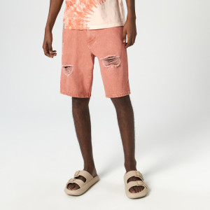 Sinsay - Szorty jeansowe - Różowy - męski - 0032T-25X