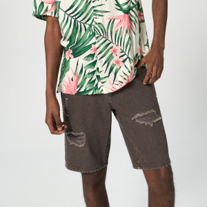 Sinsay - Szorty jeansowe - Szary - męski - 0032T-90X