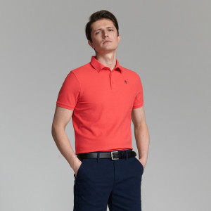 Sinsay - Koszulka polo - Pomarańczowy - męski - 0066T-32X