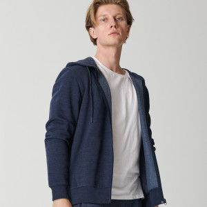 Sinsay - Bluza z kapturem - Granatowy - męski - 0069J-59M