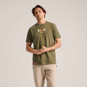 Sinsay - Koszulka z nadrukiem - Turkusowy - męski - 0117T-67X