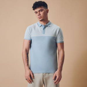 Sinsay - Koszulka polo - Niebieski - męski - 0135T-50X