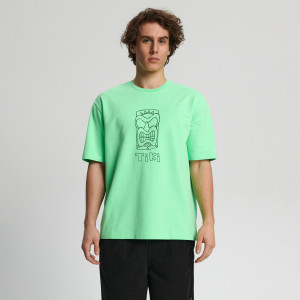 Sinsay - T-Shirt mit Print - Marineblau - herren - 0155T-58X