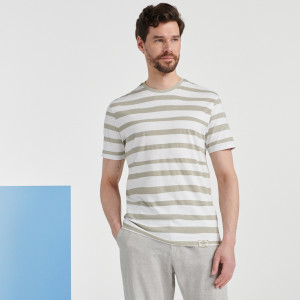 Sinsay - Koszulka w paski - Biały - męski - 0167T-00X
