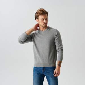 Sinsay - Sweter z dekoltem w serek - Jasny szary - męski - 0188J-09M