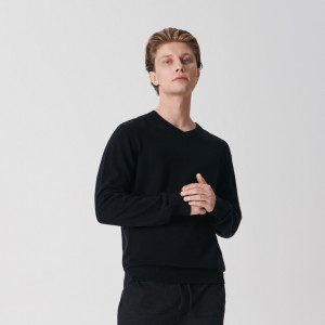 Sinsay - Sweter z dekoltem w serek - Czarny - męski - 0188J-99X
