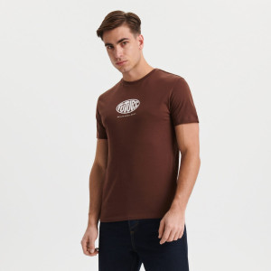 Sinsay - Koszulka z nadrukiem - Brązowy - męski - 0228T-84X