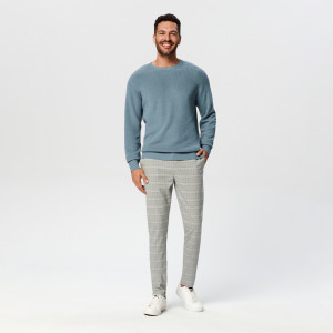 Sinsay - Sweter w prążki - Niebieski - męski - 0229D-50X