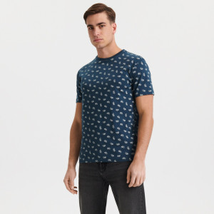 Sinsay - T-shirt con stampa - Blu - Da uomo - 0230T-57X