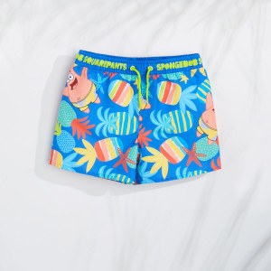 Sinsay - Szorty kąpielowe SpongeBob - Granatowy - chłopiec - 0302U-59X