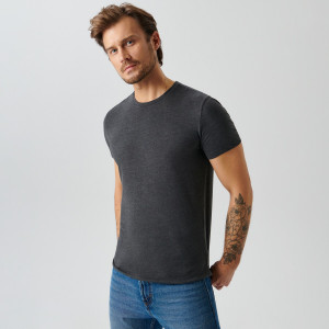 Sinsay - Koszulka - Jasny szary - męski - 0321J-09M