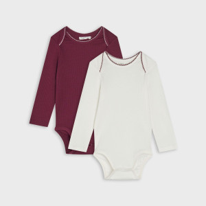 Sinsay - Body 2 pack - Kremowy - dziewczynka - 0330F-01X