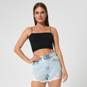 Sinsay - Szorty jeansowe high waist - Niebieski - damski - 0349U-05J