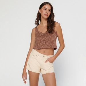 Sinsay - Shorts aus Denim - Elfenbein - damen - 0355U-02J