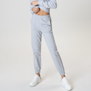 Sinsay - Spodnie dresowe - Jasny szary - damski - 0356M-09M