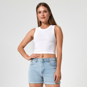 Sinsay - Szorty jeansowe mom high waist - Niebieski - damski - 0392U-50J