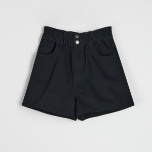 Sinsay - Szorty paperbag high waist - Czarny - damski - 0393U-99J