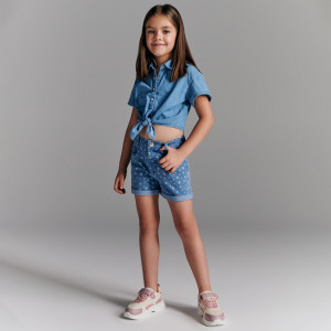 Sinsay - Szorty jeansowe - Niebieski - dziewczynka - 0450T-50J