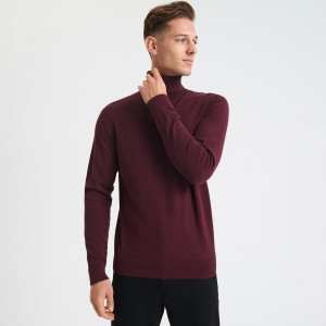 Sinsay - Rollkragenpullover - Burgundrot - herren - 0472A-83X