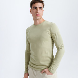 Sinsay - Langarmshirt - Grün - herren - 0647J-70X