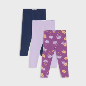 Sinsay - Legginsy 3 pack - Fioletowy - dziewczynka - 0795T-49X