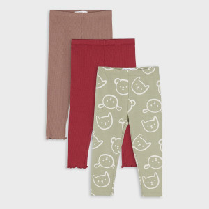 Sinsay - Legginsy 3 pack - Zielony - dziewczynka - 0818T-97X