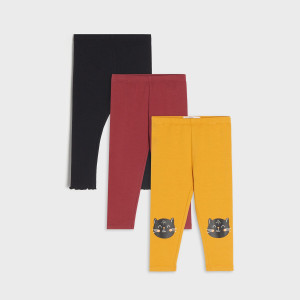 Sinsay - Legginsy 3 pack - Czarny - dziewczynka - 0821T-99X