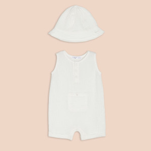 Sinsay - Komplet niemowlęcy muślinowy - Biały - uniseks - 0845T-00X