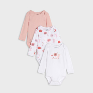 Sinsay - Body 3 pack - Różowy - dziewczynka - 0848F-30X